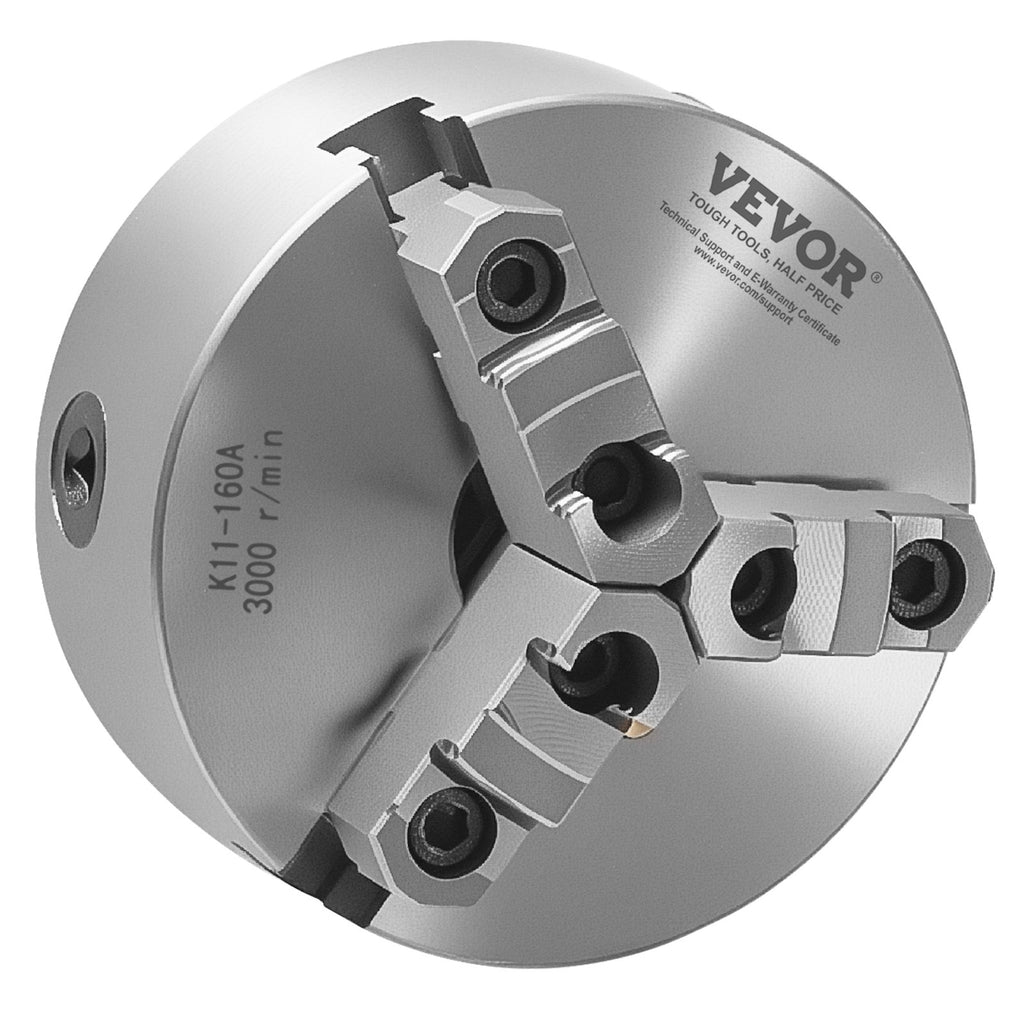 Trijų kumštelių tekinimo griebtuvas VEVOR K11 160A, 160 mm