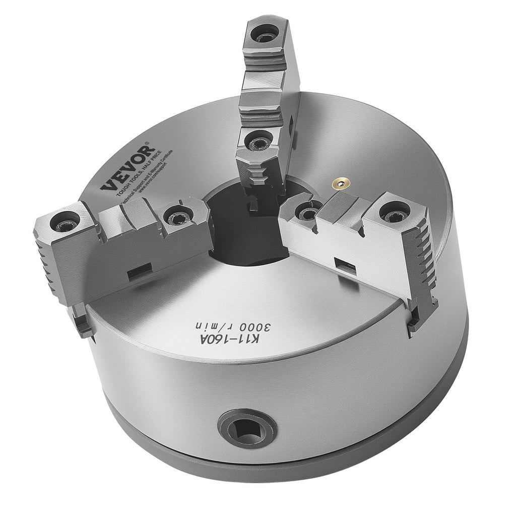 Trijų kumštelių tekinimo griebtuvas VEVOR K11 160A, 160 mm