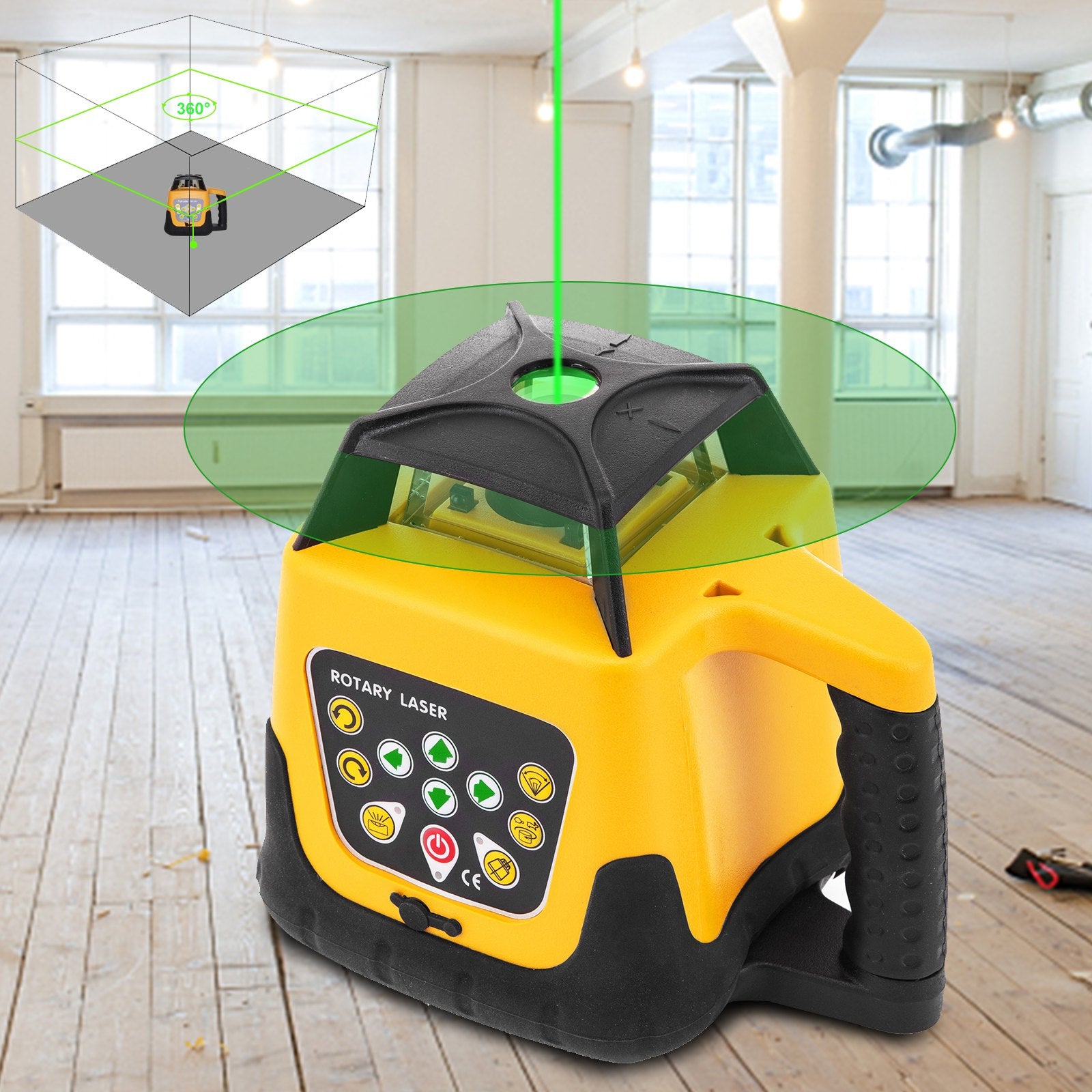 Rotacinis lazerinis nivelyras VEVOR Green Laser Kit, 500 m veikimo nuotolis