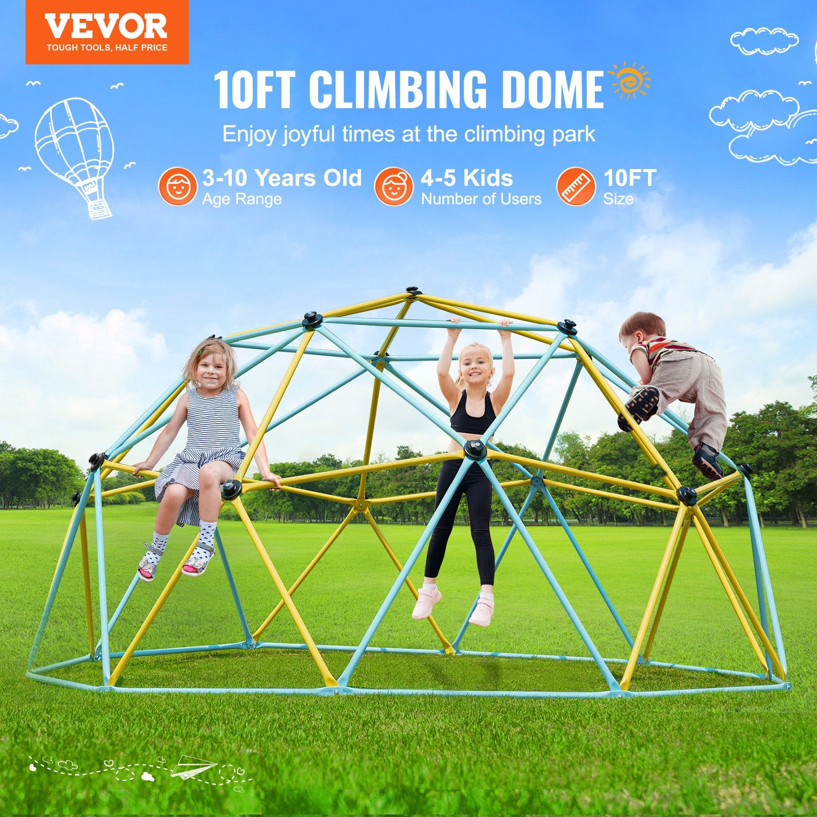 Laipiojimo kupolas VEVOR JX-DC-10, 305 cm skersmens