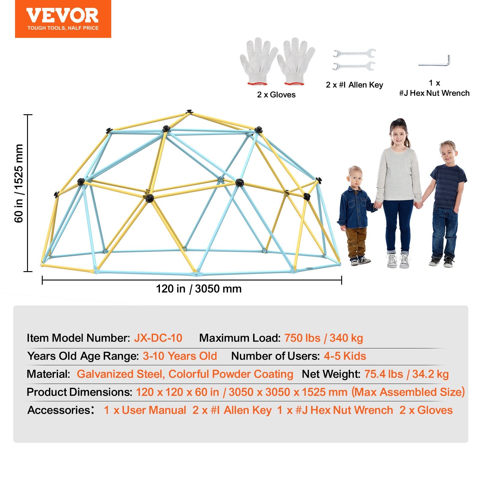 Laipiojimo kupolas VEVOR JX-DC-10, 305 cm skersmens