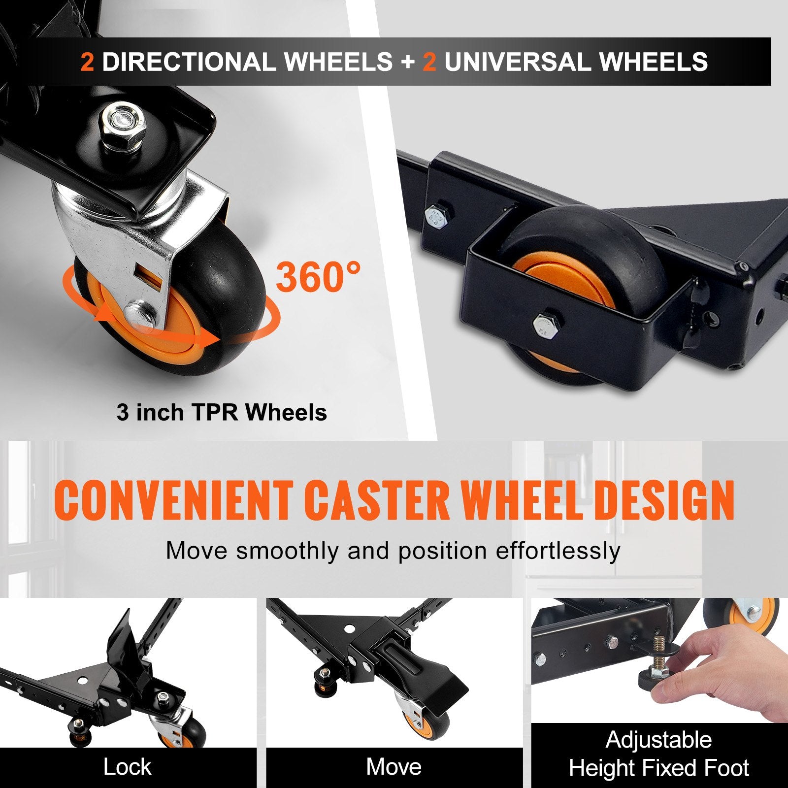 Universalus mobilus pagrindas VEVOR GZB88093, 295 kg keliamoji galia