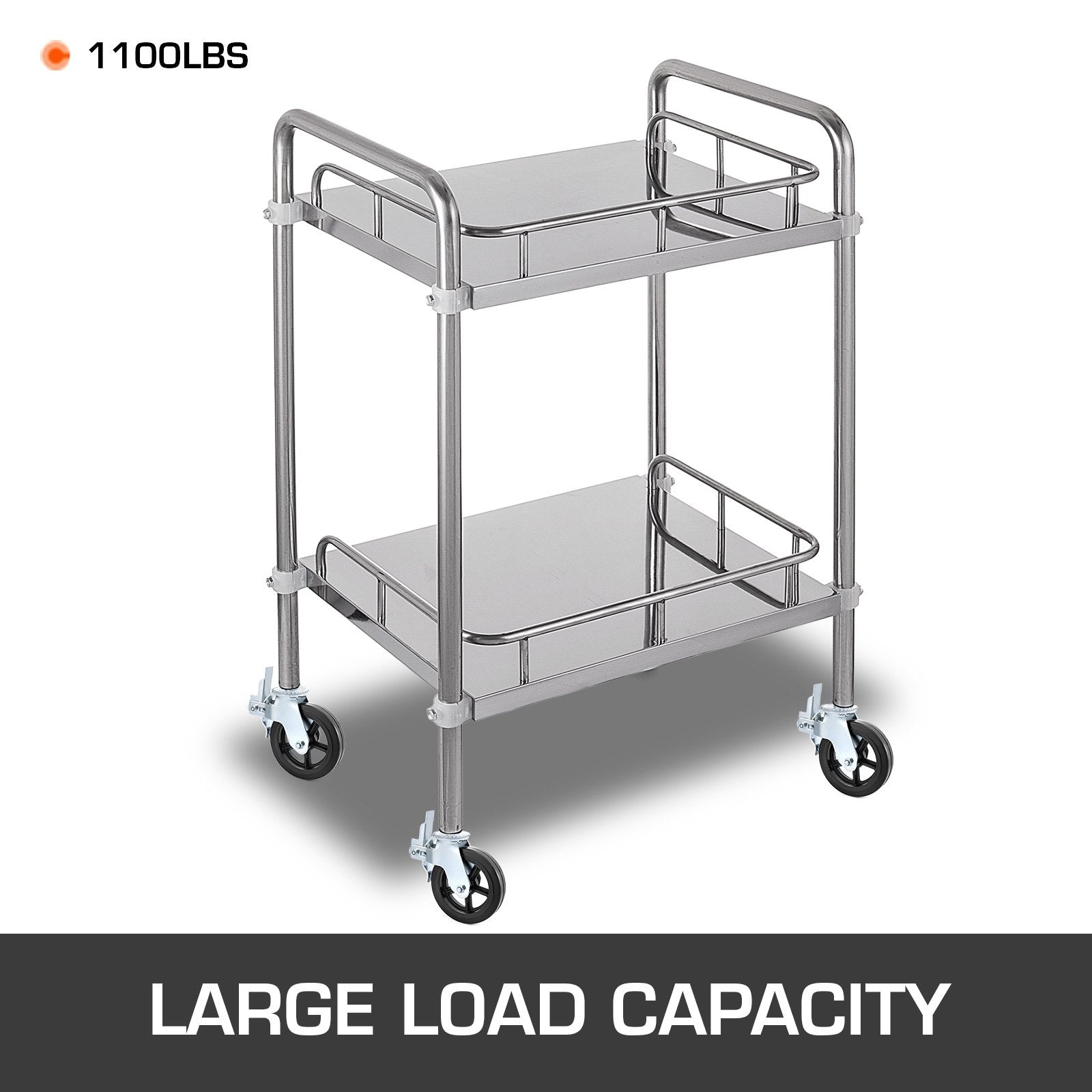 Ratukai su stabdžiais VEVOR 8 colių, 4 vnt. komplektas, 500 kg keliamoji galia