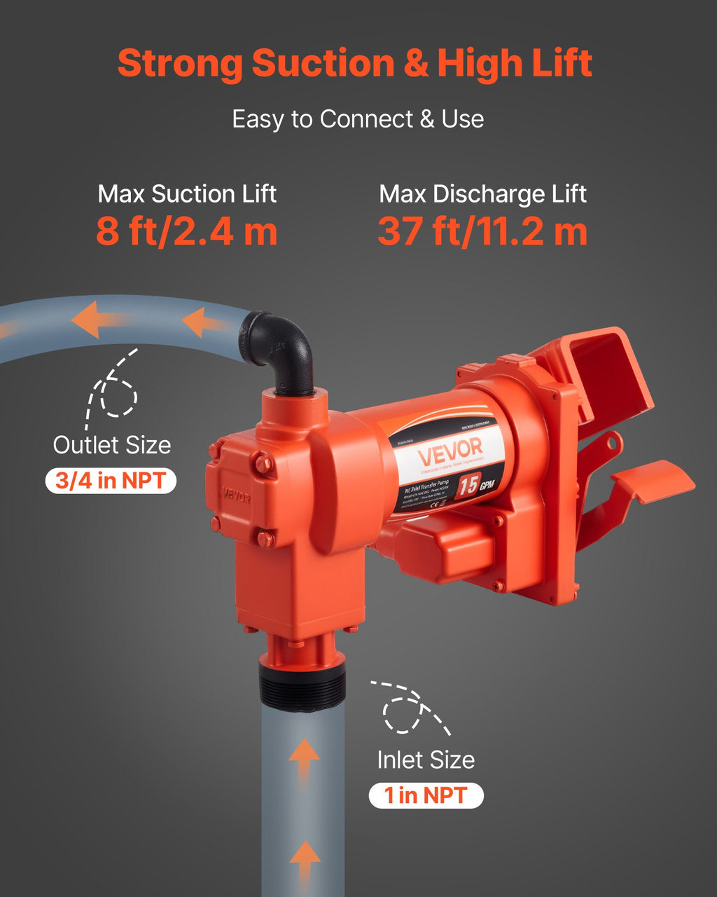 Kuro perpylimo siurblys VEVOR KEX-16AC-D01, 57 l/min