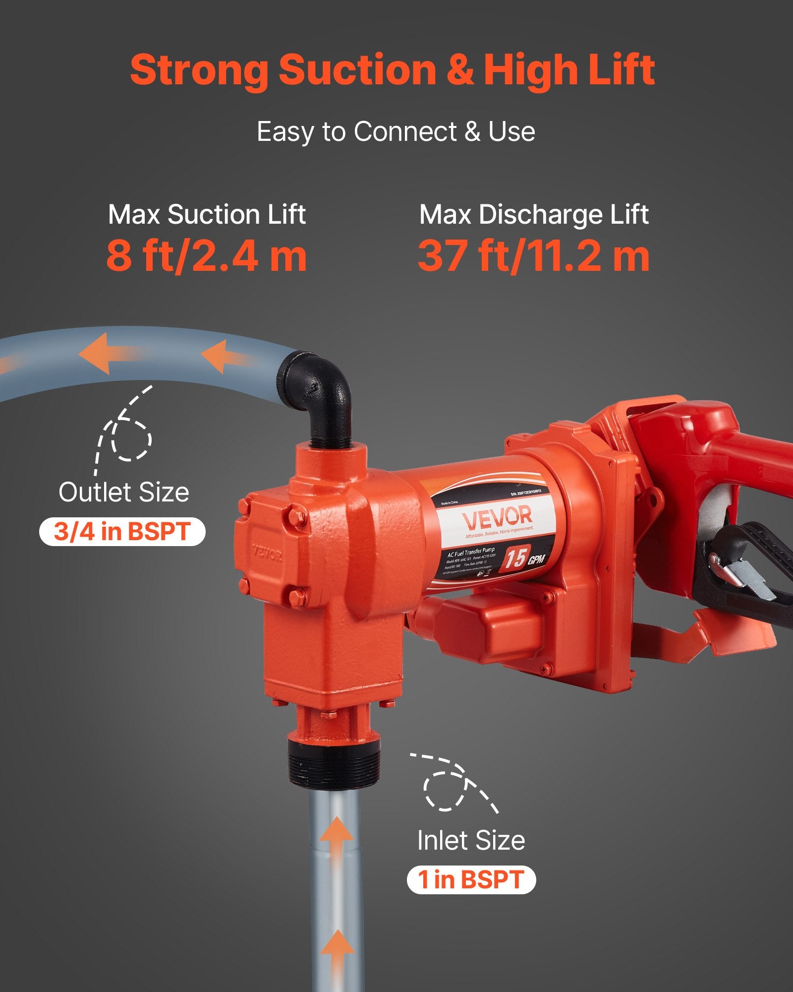 Kuro perpylimo siurblys VEVOR KEX-16AC-T01, 57 l/min