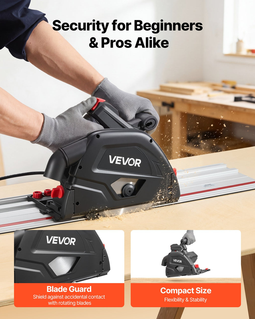 Įleidžiamas diskinis pjūklas VEVOR M1Y-4ZTH-160, 1200W