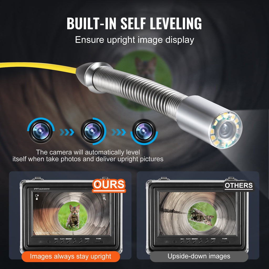 Vamzdynų patikros kamera VEVOR WP9608FTR, 50 m