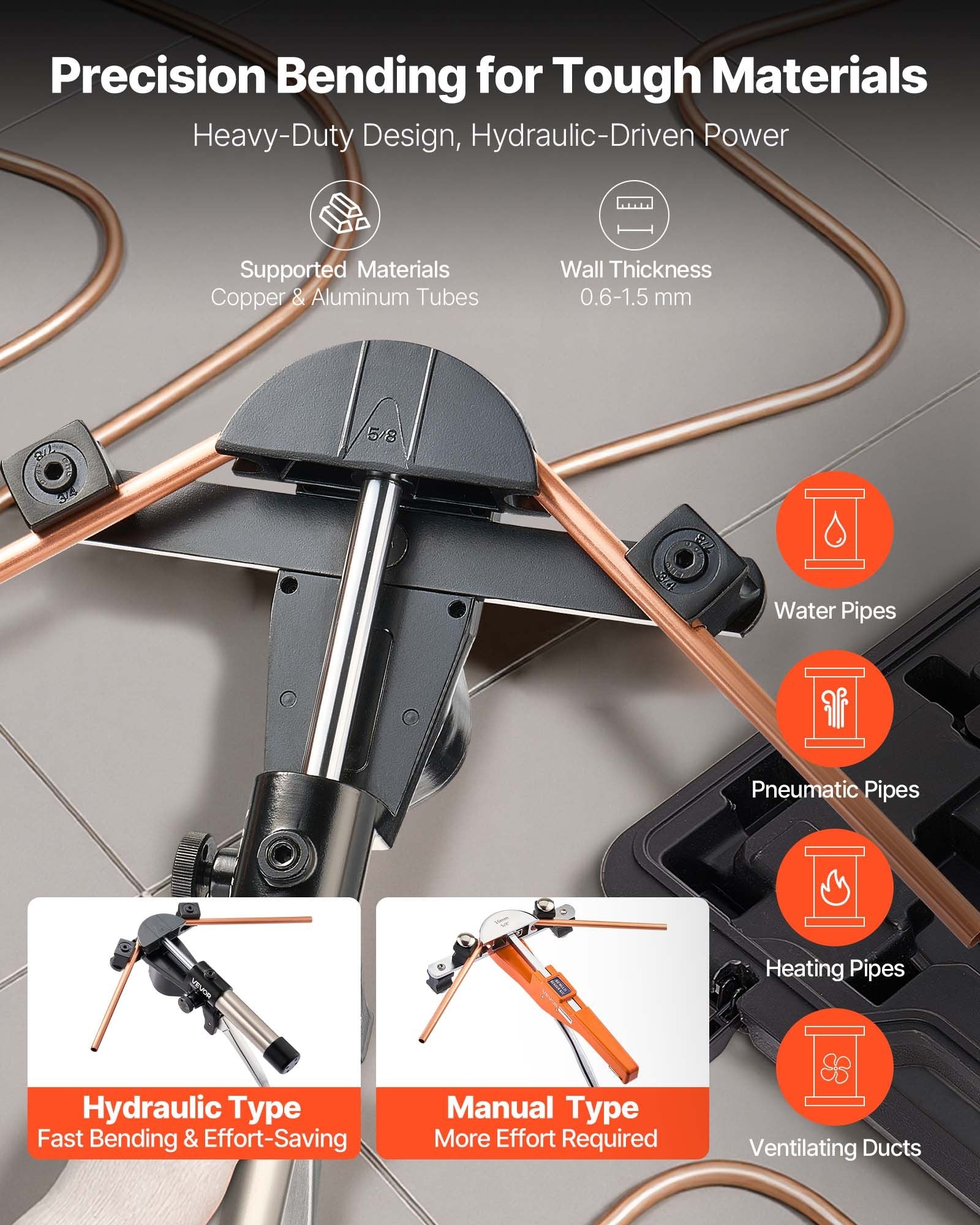 Hidraulinis vamzdžių lenkimo rinkinys VEVOR HHW-22B, 6–22 mm