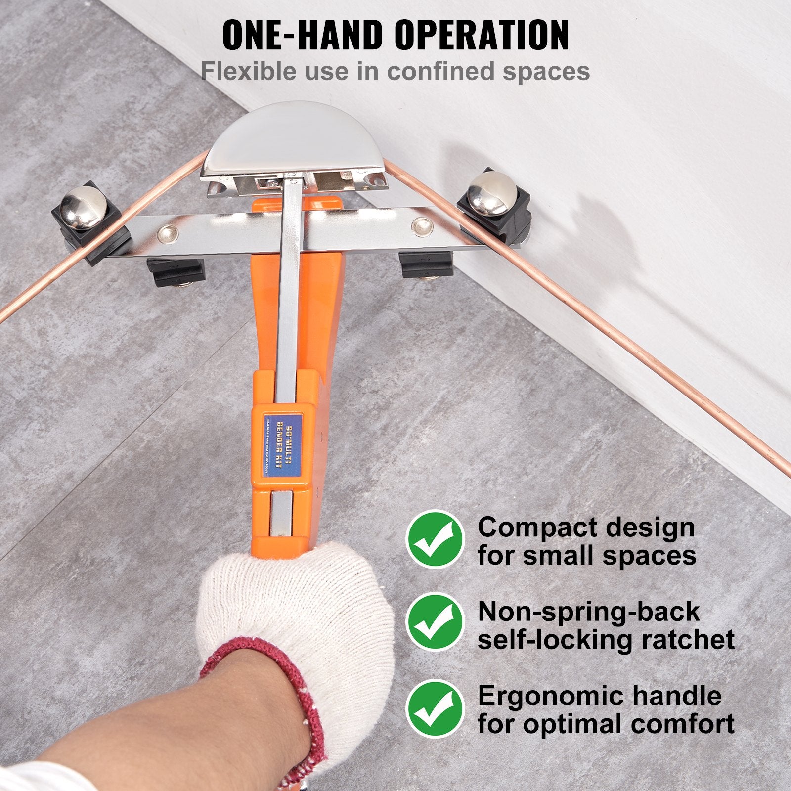 Vamzdžių lenkimo įrankis VEVOR Ratcheting Tubing Bender, 6,4–22,2 mm
