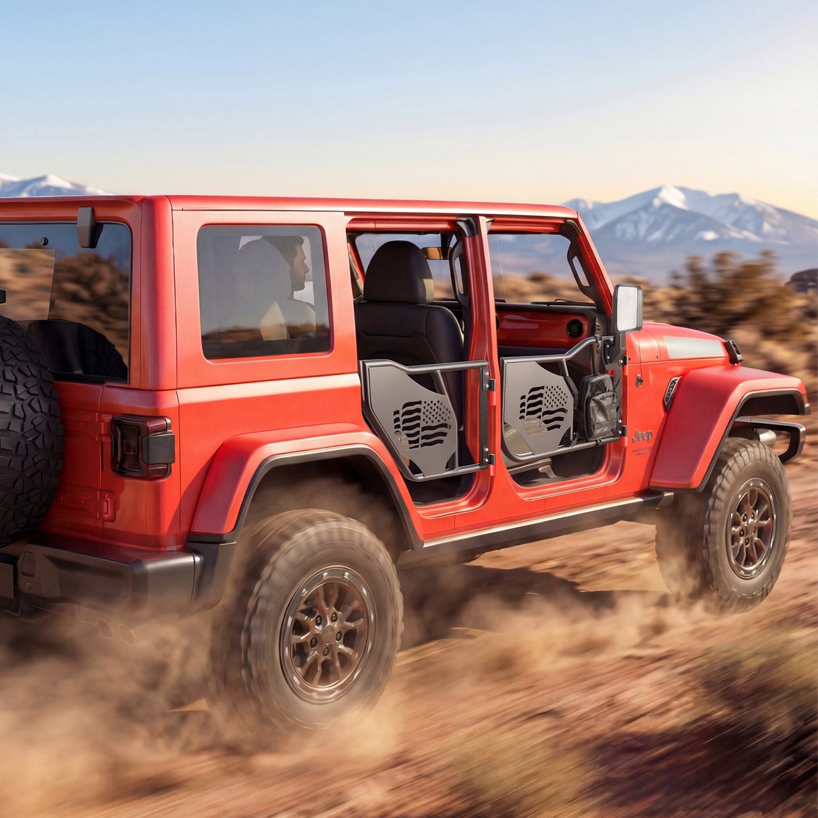 Vamzdinės durelės visureigiams VEVOR Jeep Wrangler JK Unlimited (2007-2018), 4 durų komplektas