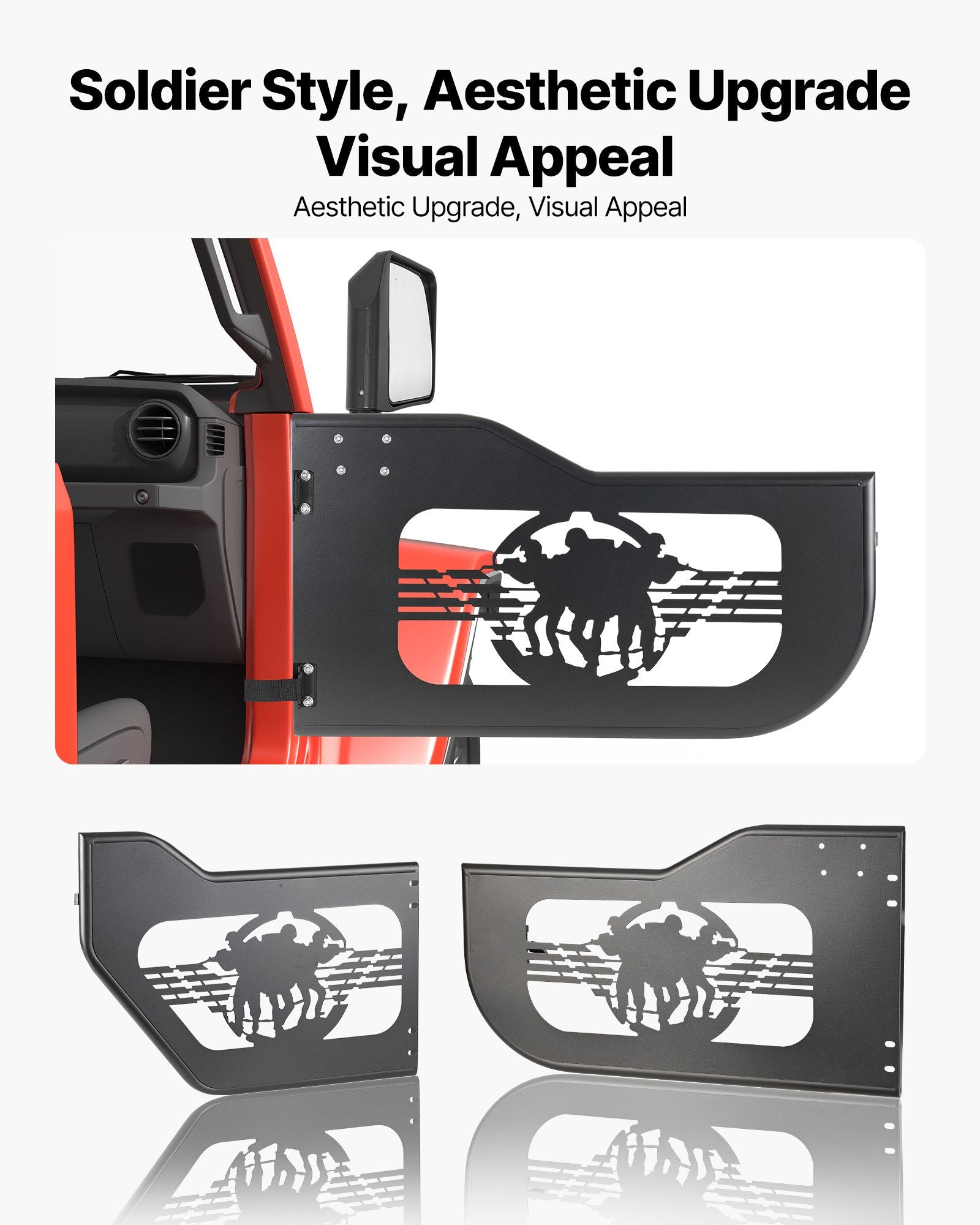 Vamzdinės durys visureigiams VEVOR Jeep Wrangler JL / Gladiator JT, 4 durų komplektas