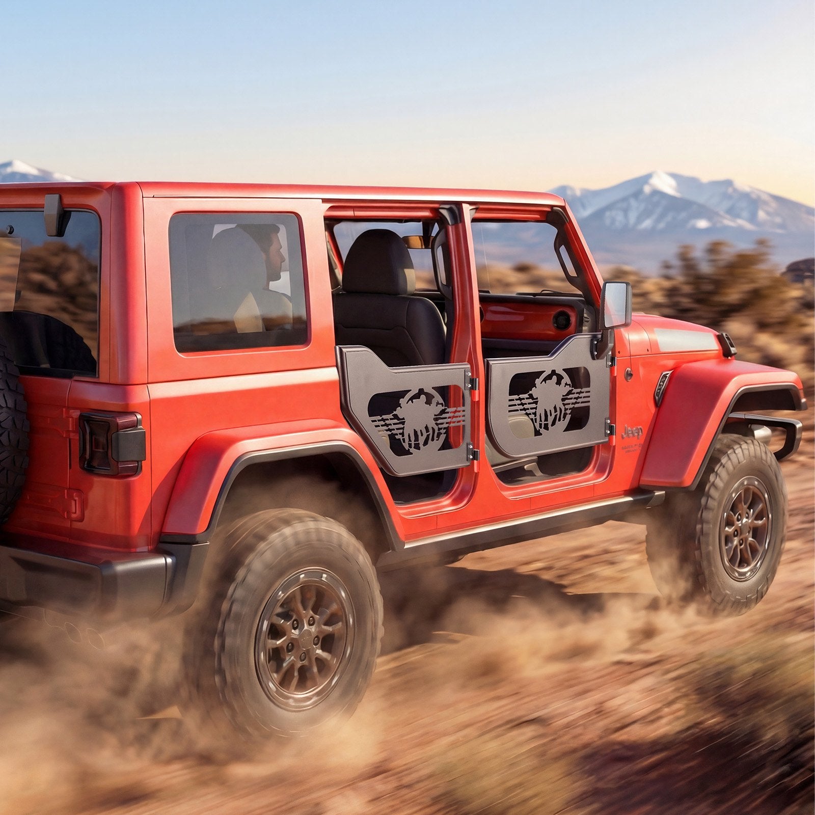 Vamzdinės durys visureigiams VEVOR Jeep Wrangler JL / Gladiator JT, 4 durų komplektas