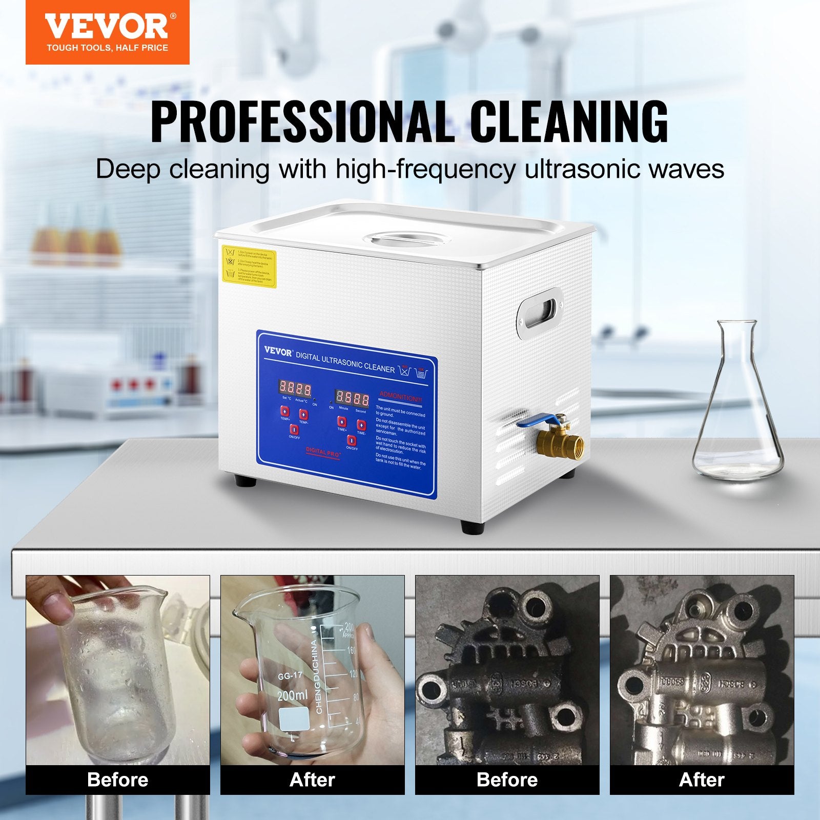 Ultragarsinė vonelė VEVOR Professional, 10 l