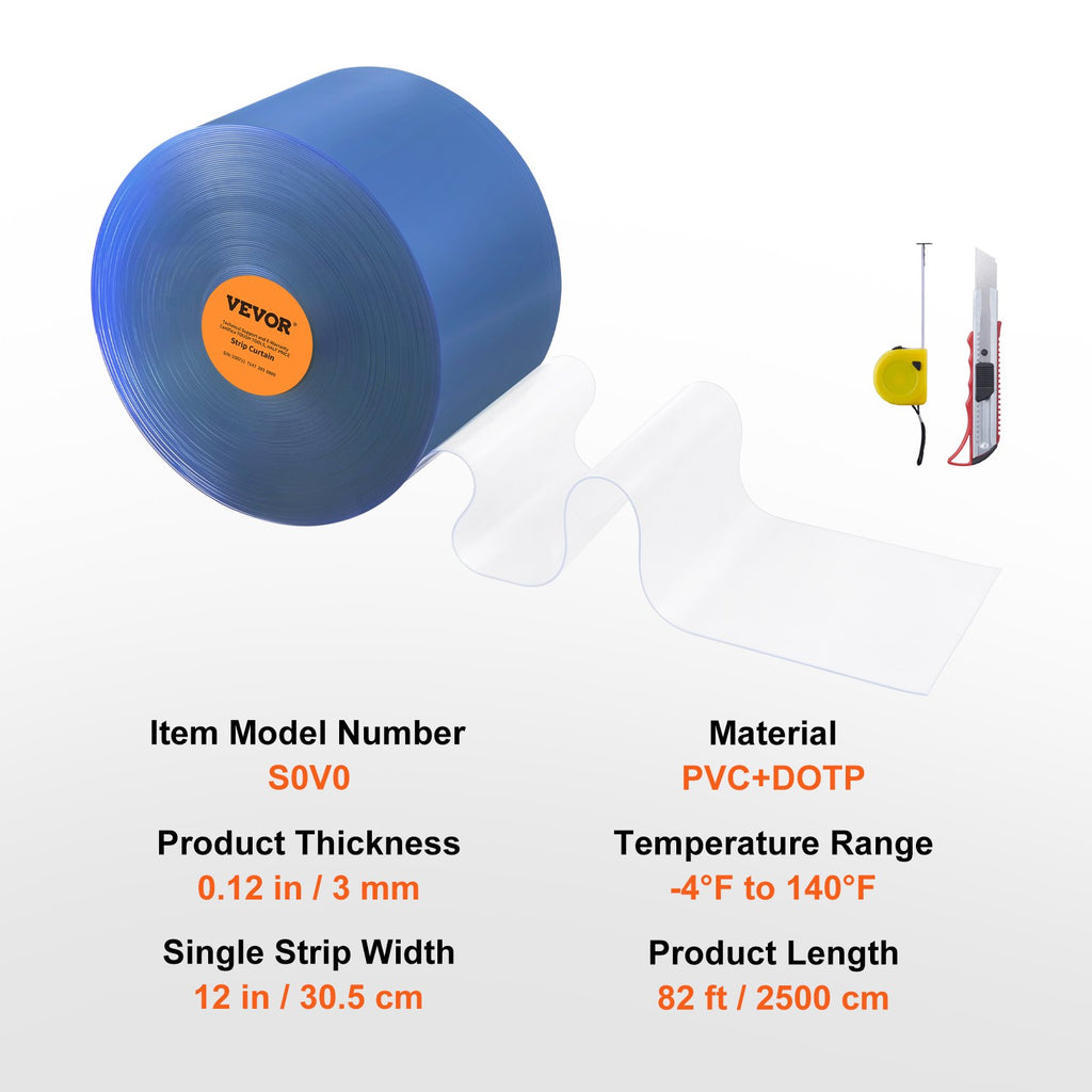 PVC juostinė užuolaida VEVOR S0V0, 25 m
