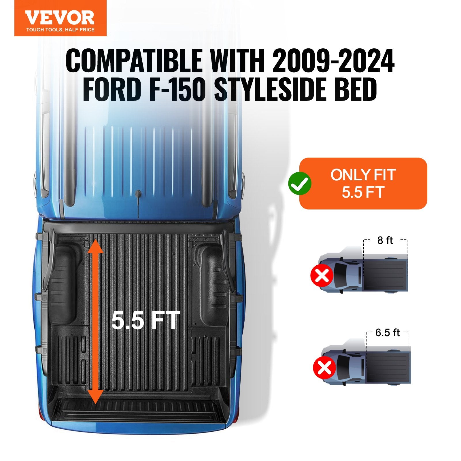 Pikapo kėbulo uždangalas VEVOR SRFD0955, skirtas Ford F-150 (2009–2024)