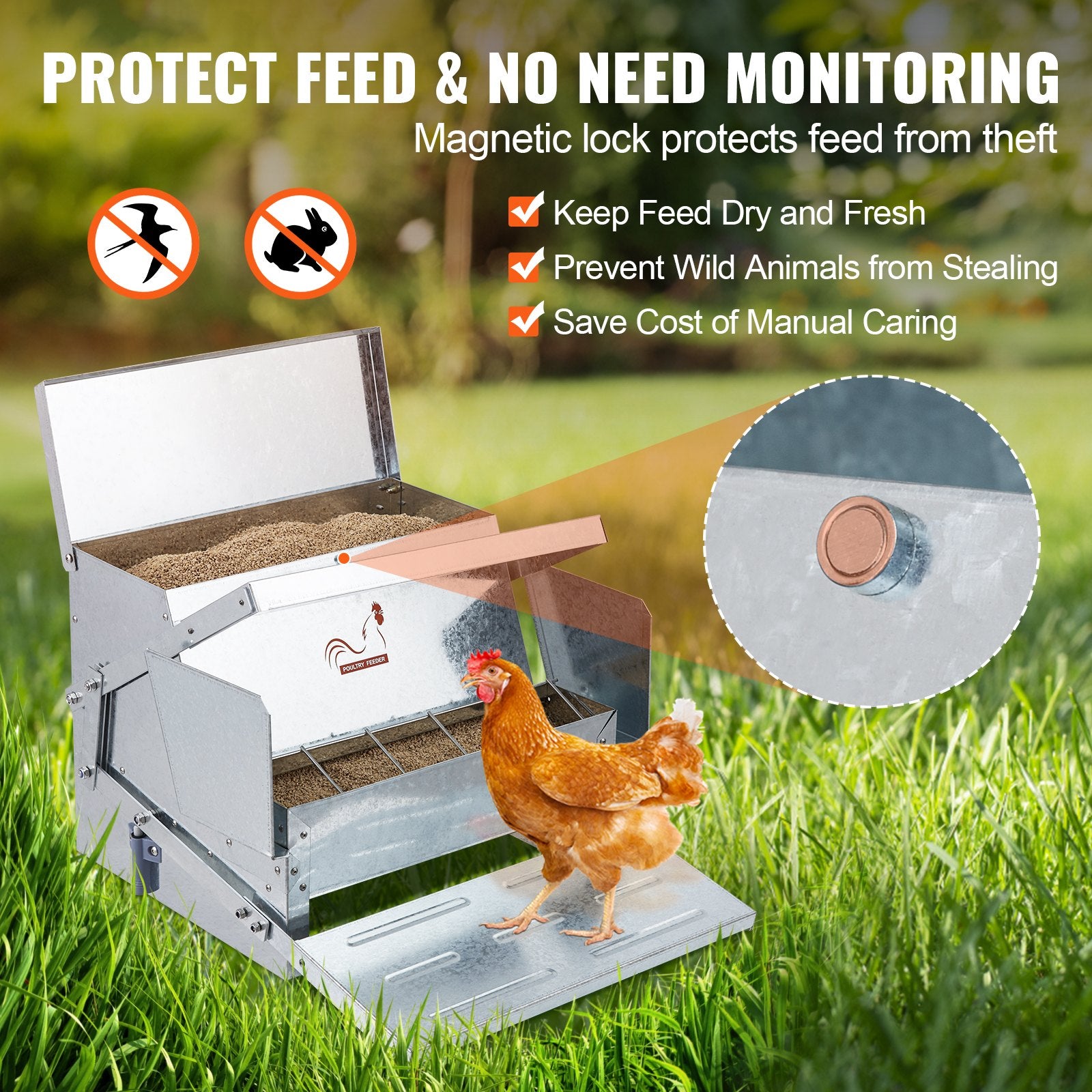 Automatinė vištų šėrykla VEVOR CF-06H, 11 kg talpa