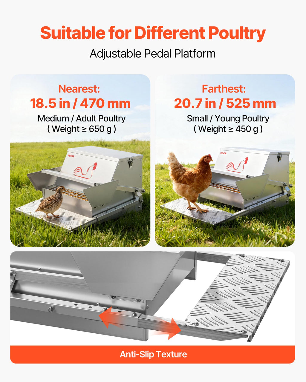 Automatinė lesykla vištoms VEVOR SS-00096, 11,34 kg talpa