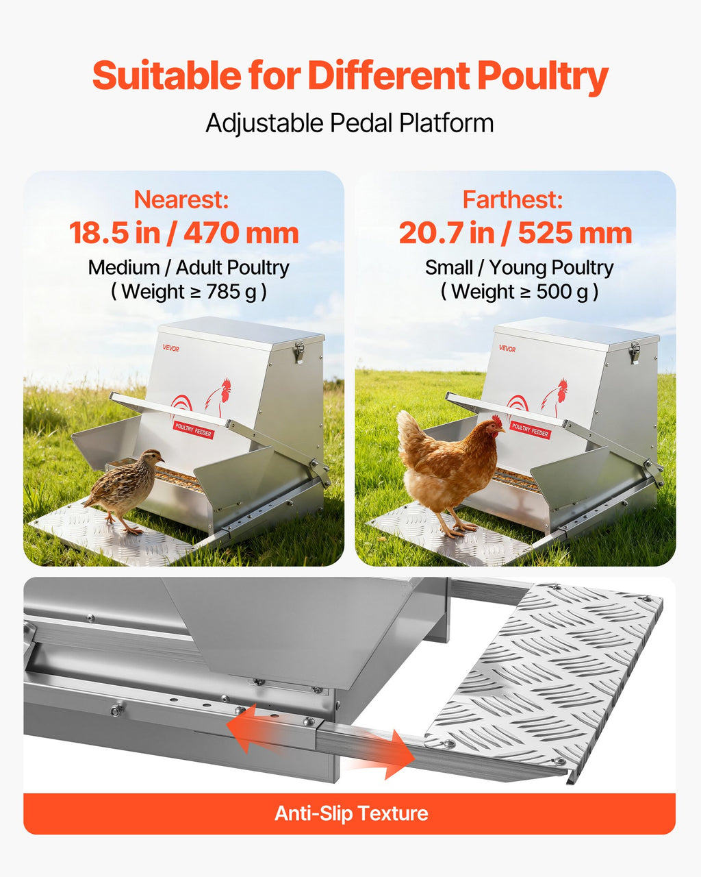 Automatinė lesykla vištoms VEVOR SS-00095, 18,14 kg talpa
