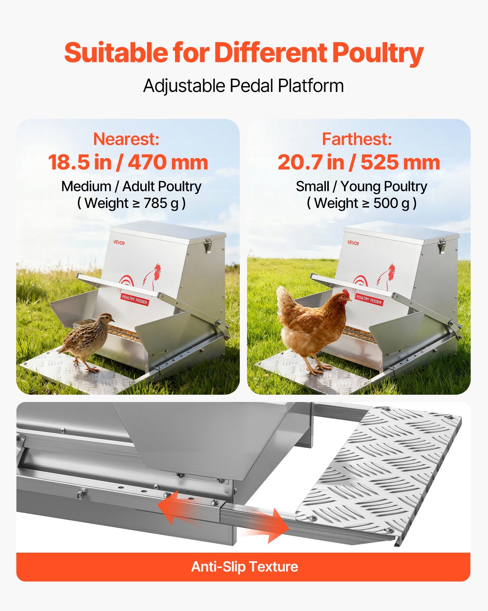 Automatinė lesykla vištoms VEVOR SS-00095, 18,14 kg talpa