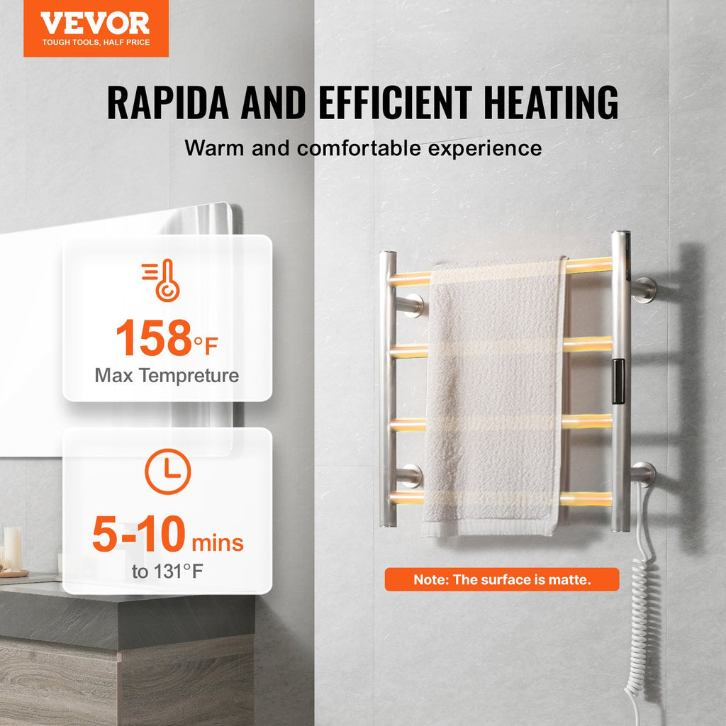 Elektrinis rankšluosčių džiovintuvas VEVOR 4 Bars, 5 temperatūros lygiai