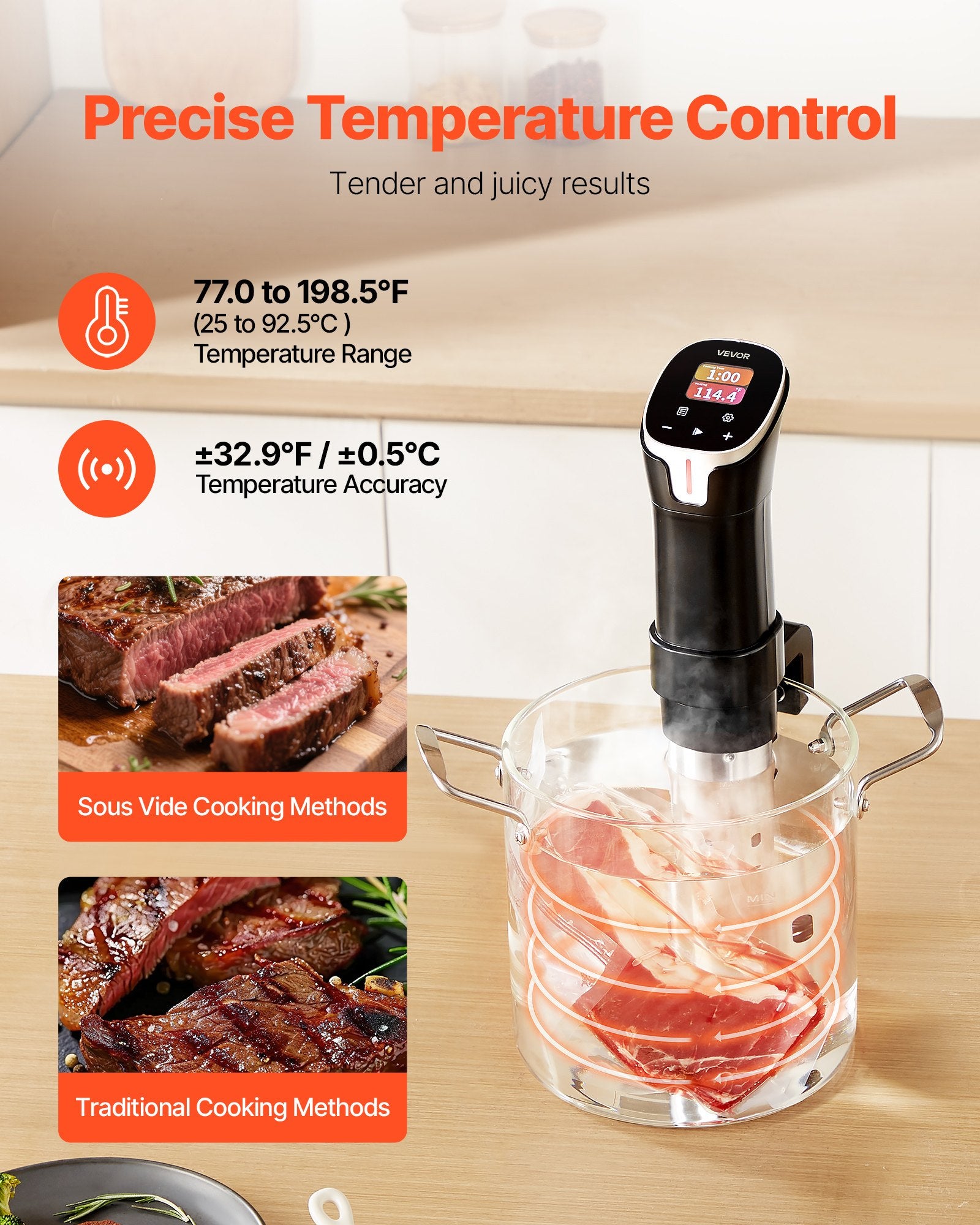 Lėto virimo prietaisas (Sous Vide) VEVOR SV-2401, 1100W