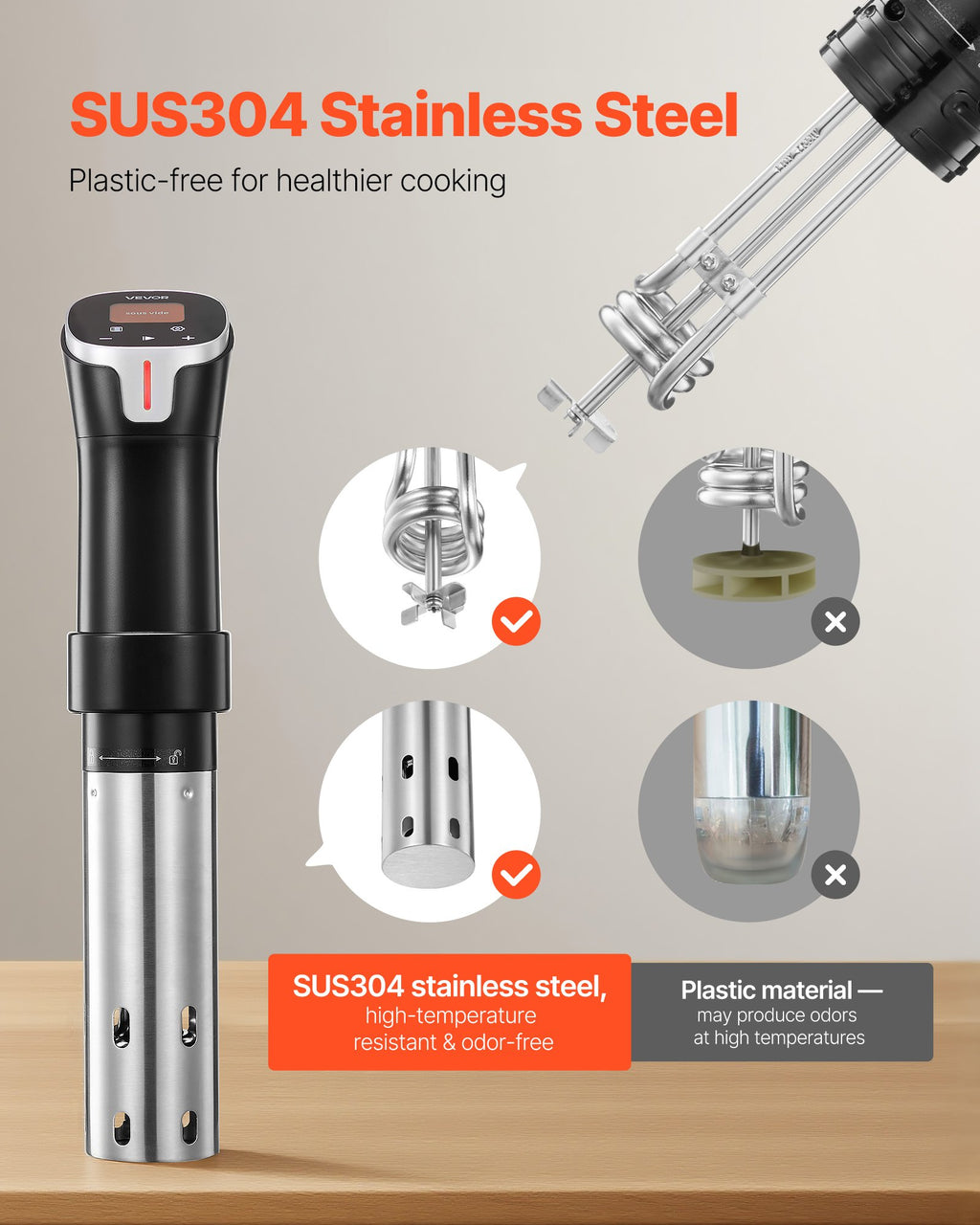 Lėto virimo prietaisas (Sous Vide) VEVOR SV-2401, 1100W