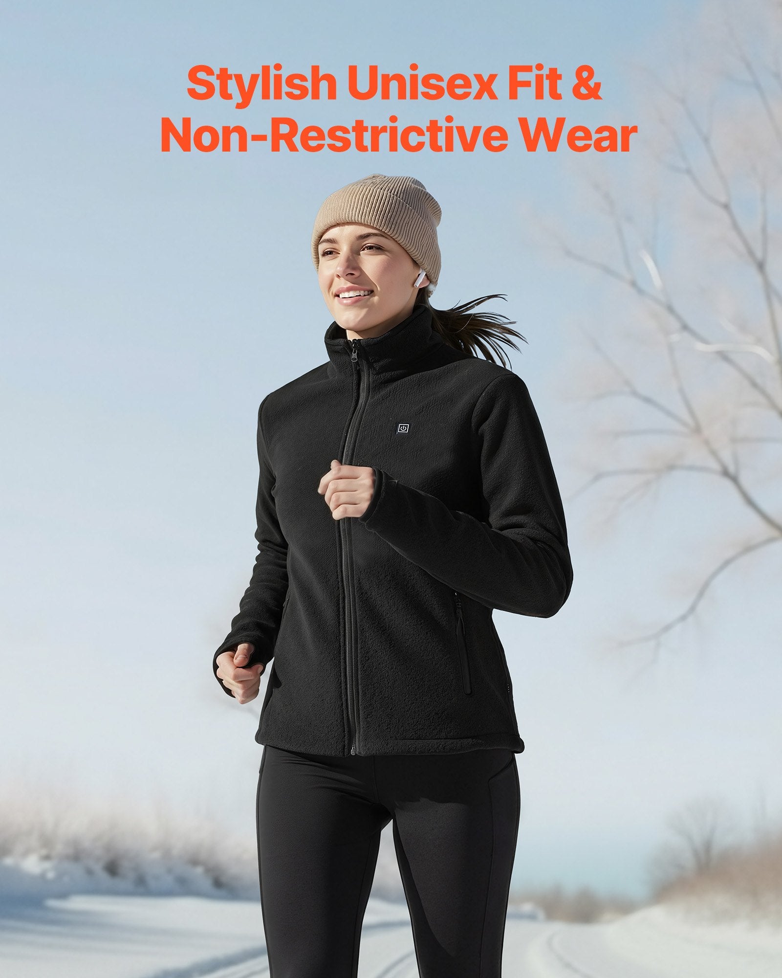 Šildomas flisinis džemperis moterims VEVOR 2530, 16000mAh išorinė baterija