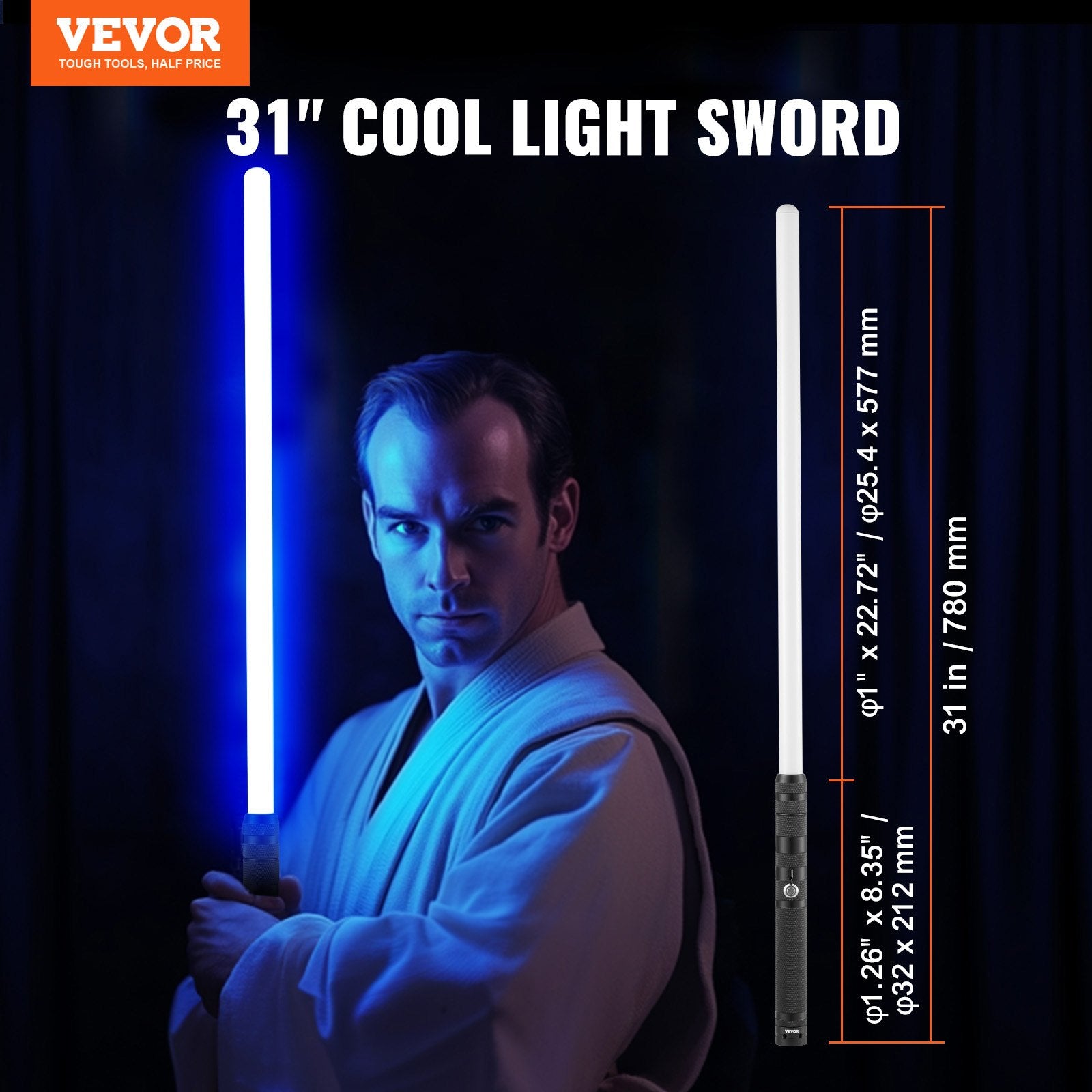 Šviesos kalavijas VEVOR TSK-E04, 14 RGB spalvų
