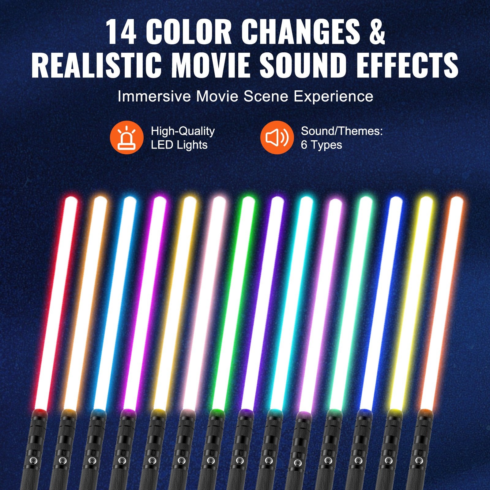 Šviesos kalavijas VEVOR TSK-E04, 14 RGB spalvų