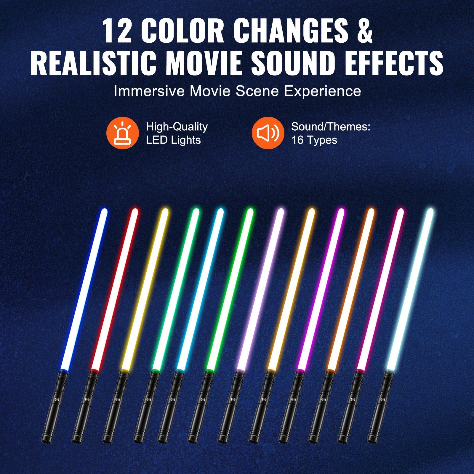 Šviesos kalavijas VEVOR TSK-E06, 12 RGB spalvų