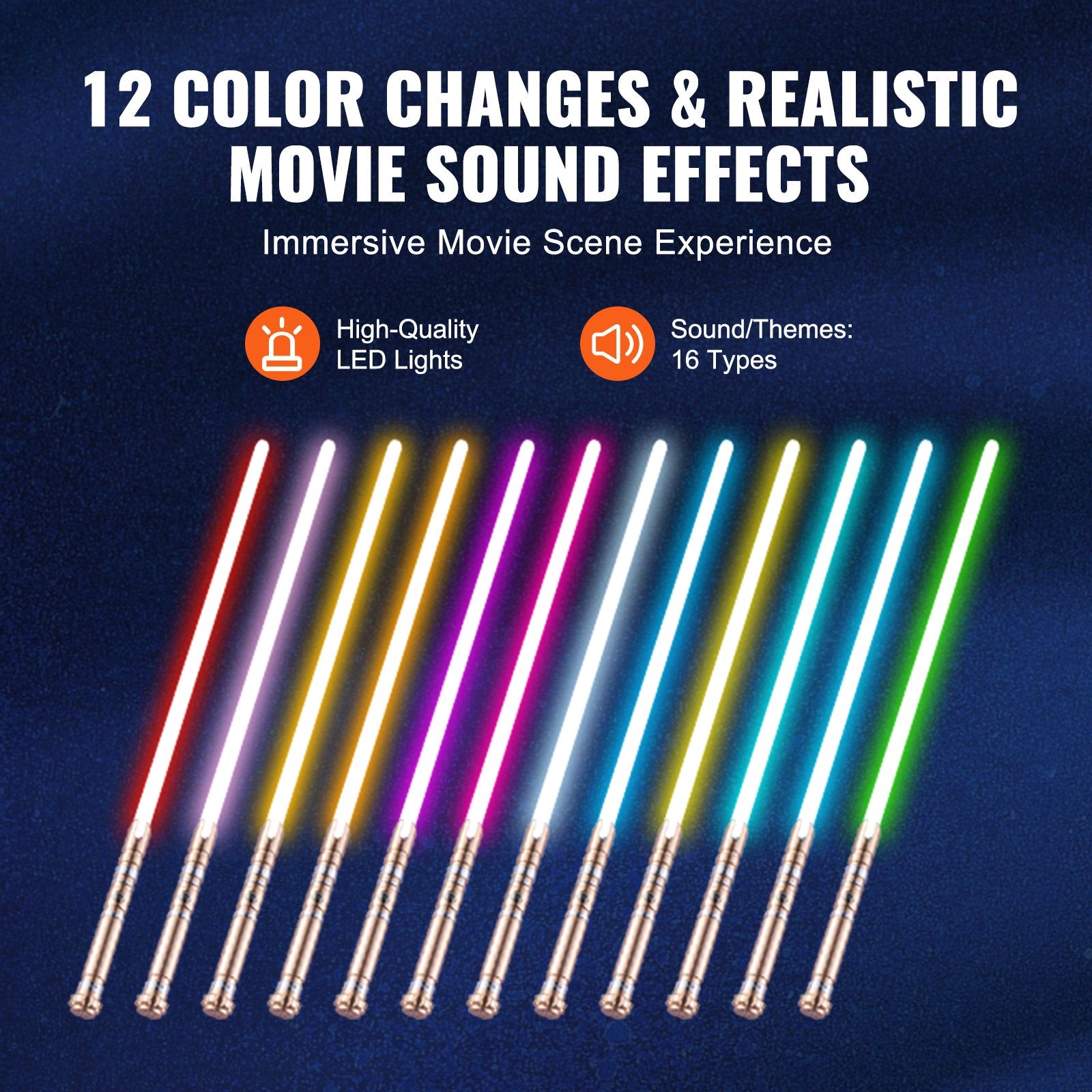 Šviesos kalavijas VEVOR TSK-E05, 12 RGB spalvų