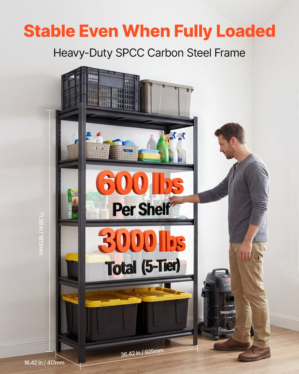 Sandėliavimo lentyna VEVOR SS3616HA, 1360,8 kg