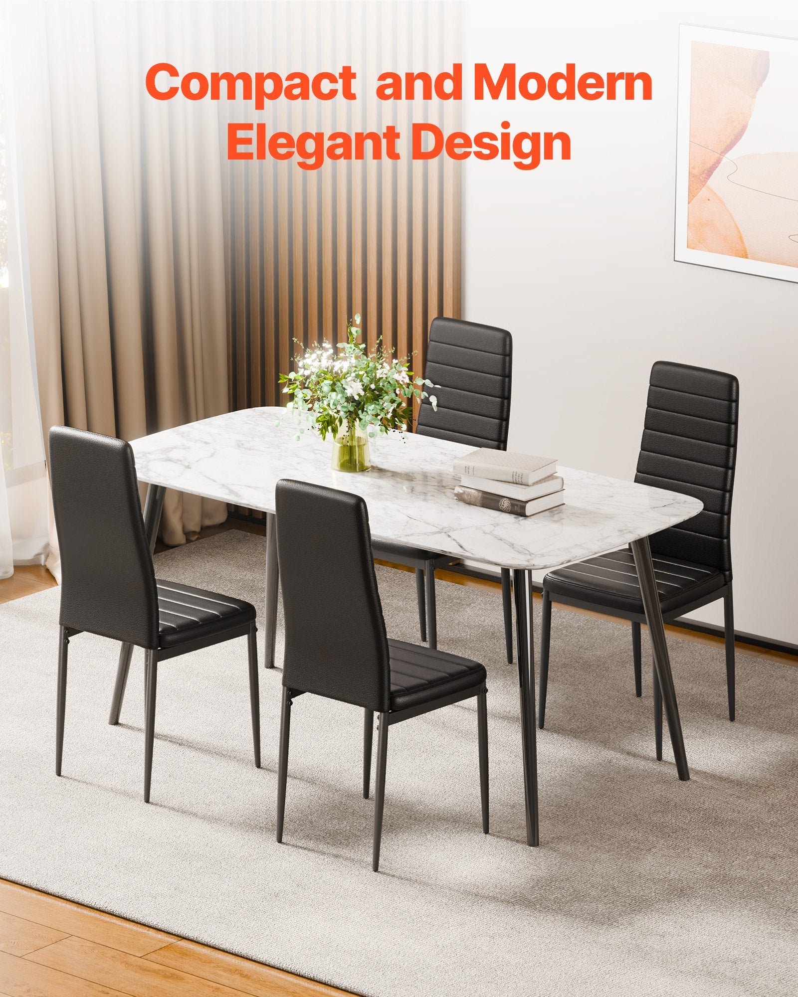 Valgomojo kėdžių komplektas VEVOR DA258, 6 vnt.