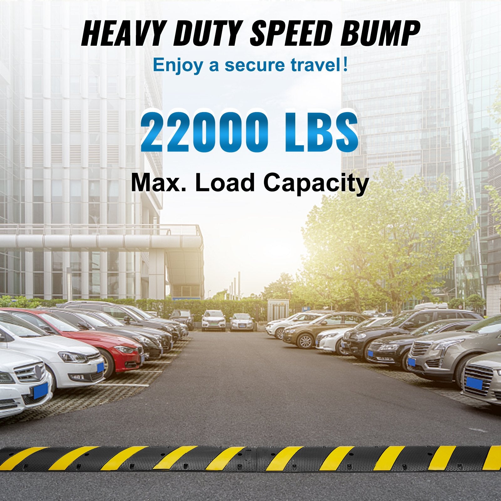 Guminis greičio mažinimo kalnelis VEVOR RS1830A-2, 183 cm ilgio, 2 vnt.