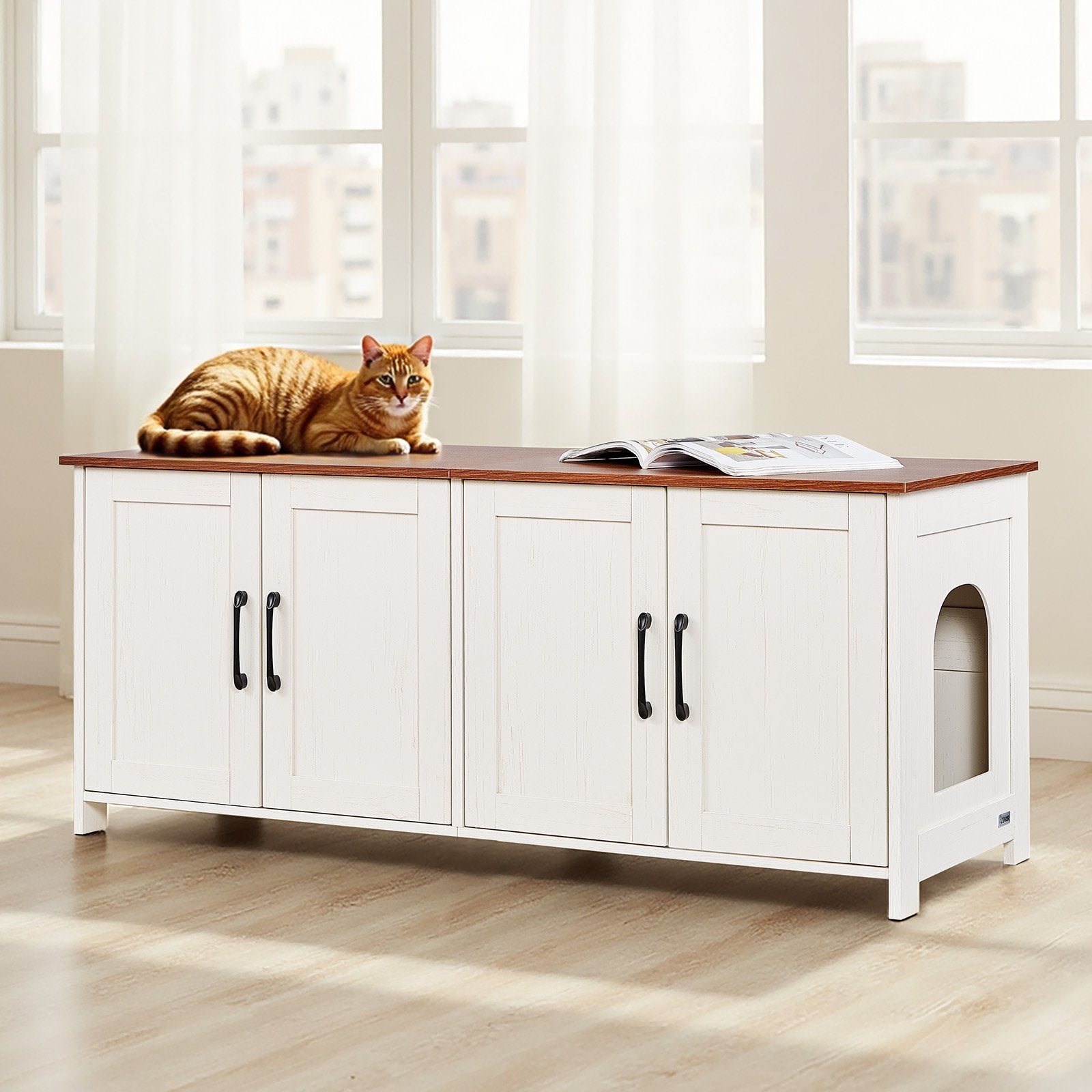 Kačių tualeto spintelė VEVOR SR253073WH, 120 cm