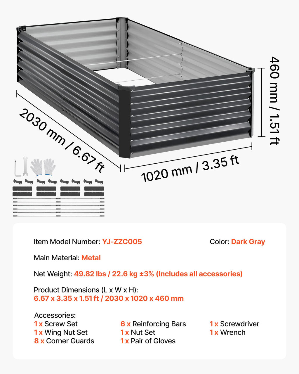 Pakeltos lysvės VEVOR YJ-ZZC005, 2030 x 1020 x 460 mm, 2 vnt.
