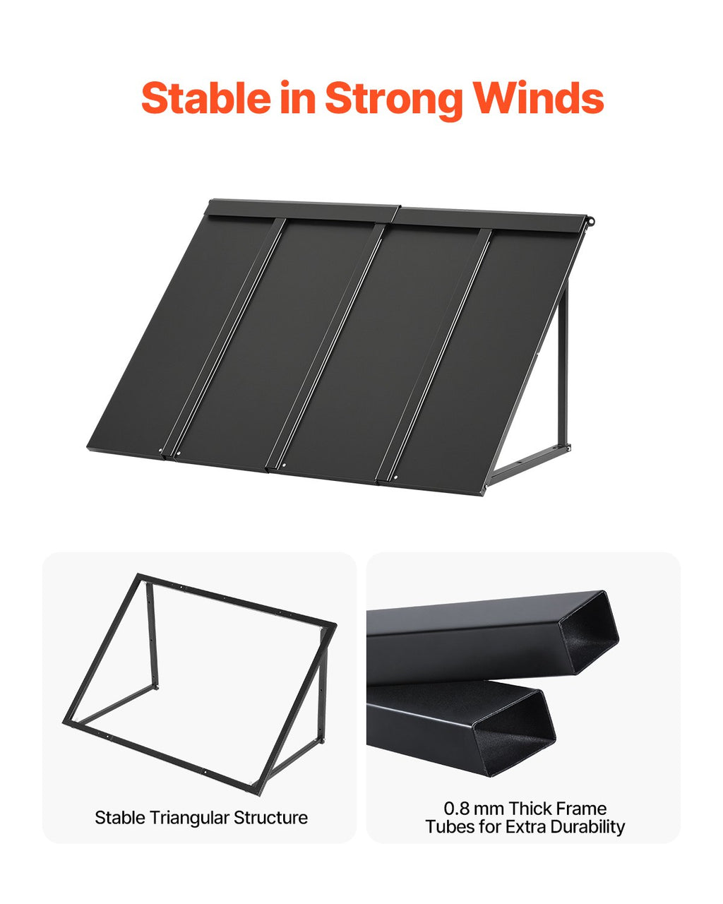 Stacionarus metalinis stogelis VEVOR CGW-44INCH, 112,5 x 61 cm