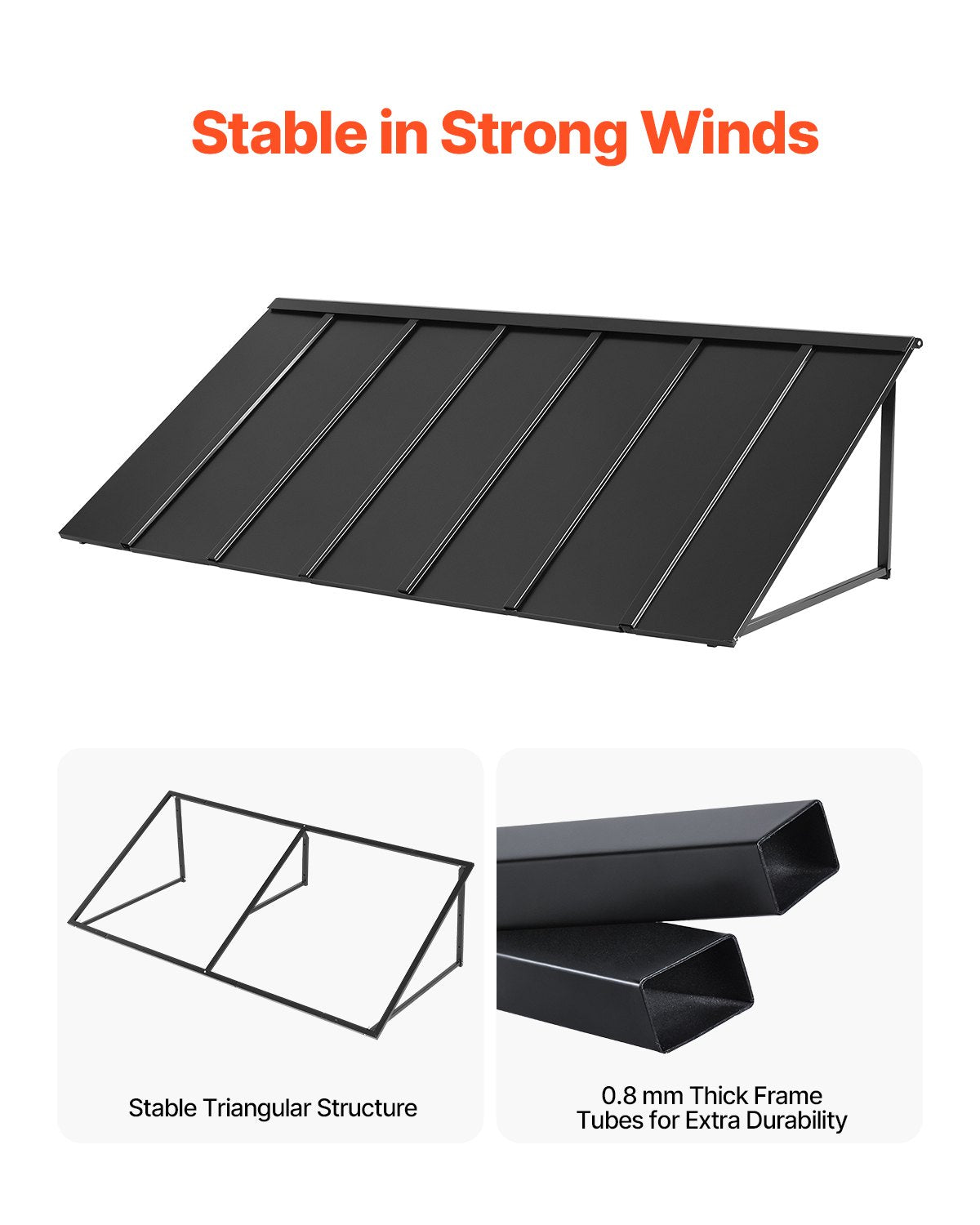 Metalinis stogelis virš durų ir langų VEVOR CGW-80INCH, 203 x 91 cm