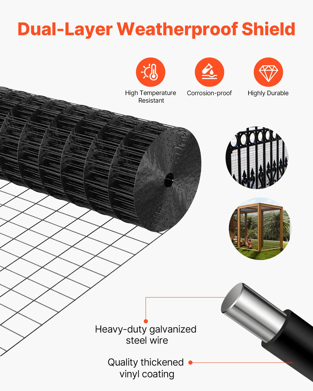 Metalinis tinklas VEVOR WGFS25001, 61 cm x 7,62 m