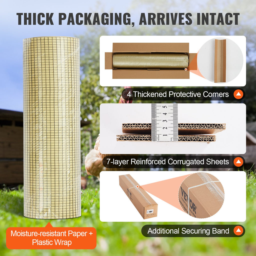 Tinklo tvora VEVOR SS19121236100, 910 x 30480 mm