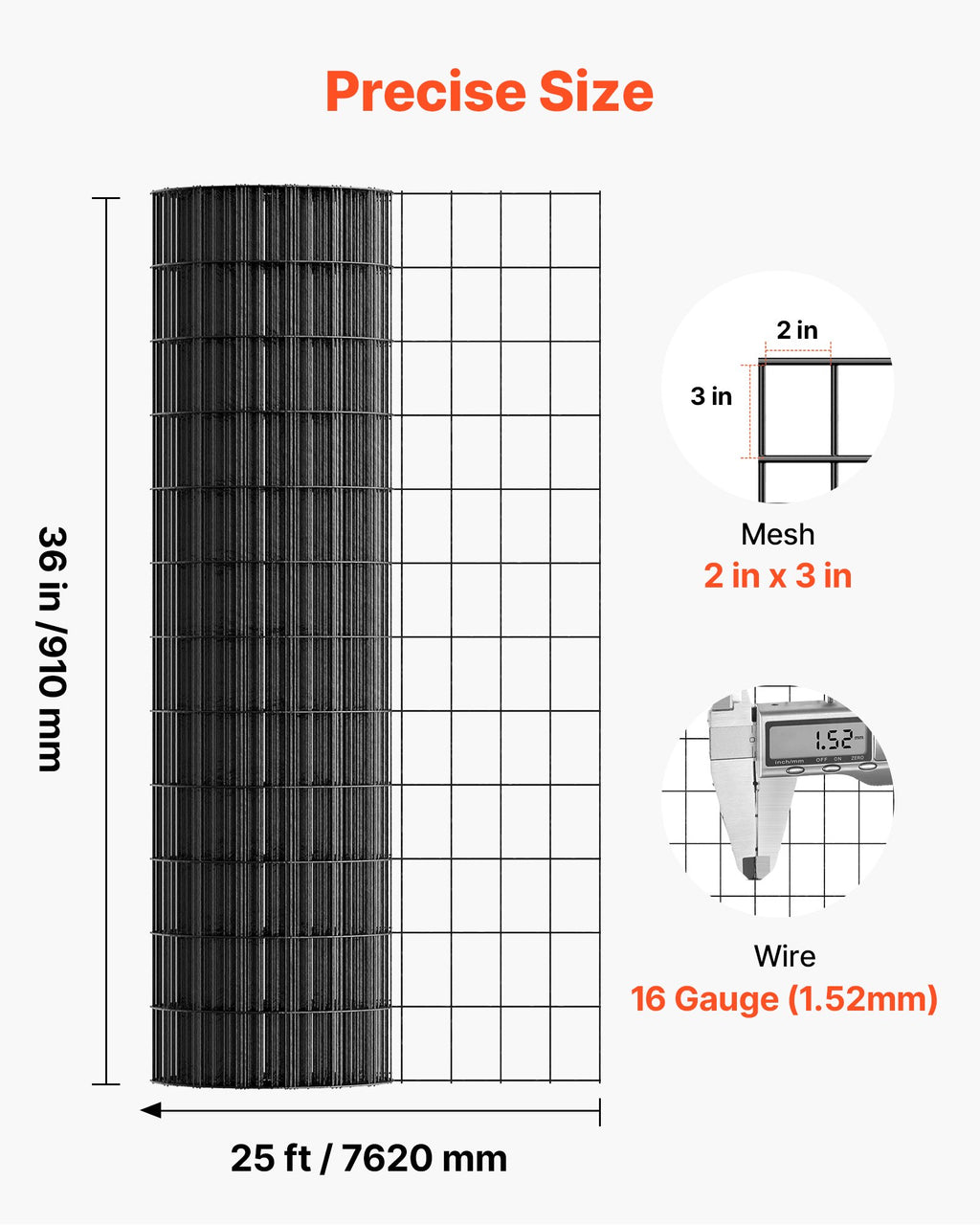 Tvoros tinklas VEVOR WGFS25002, 91 cm x 7,62 m