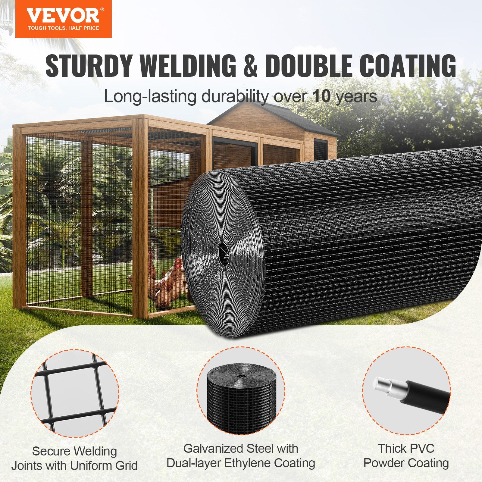 Metalinis tinklas VEVOR SS1912123650, 0,91 x 15,24 m