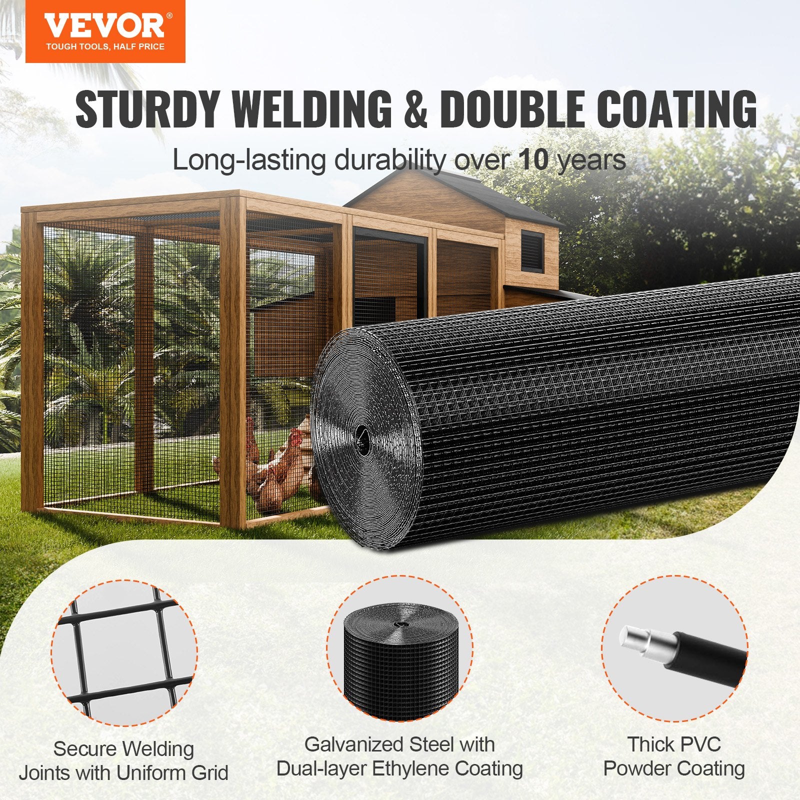 Metalinis tinklas tvorai VEVOR SS19121248100, 1220 x 30480 mm