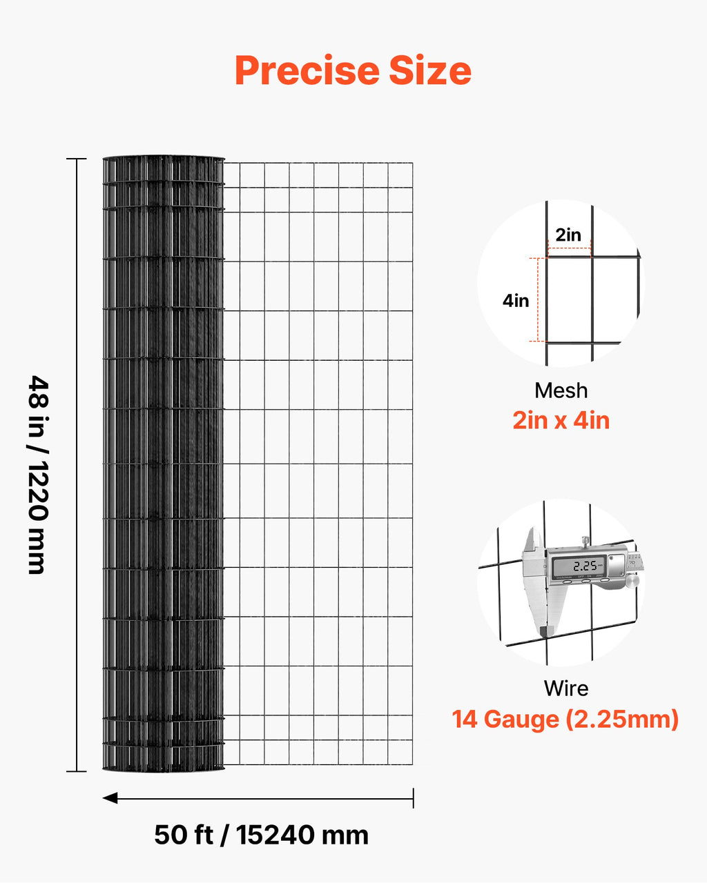 Ūkio tvora VEVOR WGFS25004, 122 cm x 15,2 m