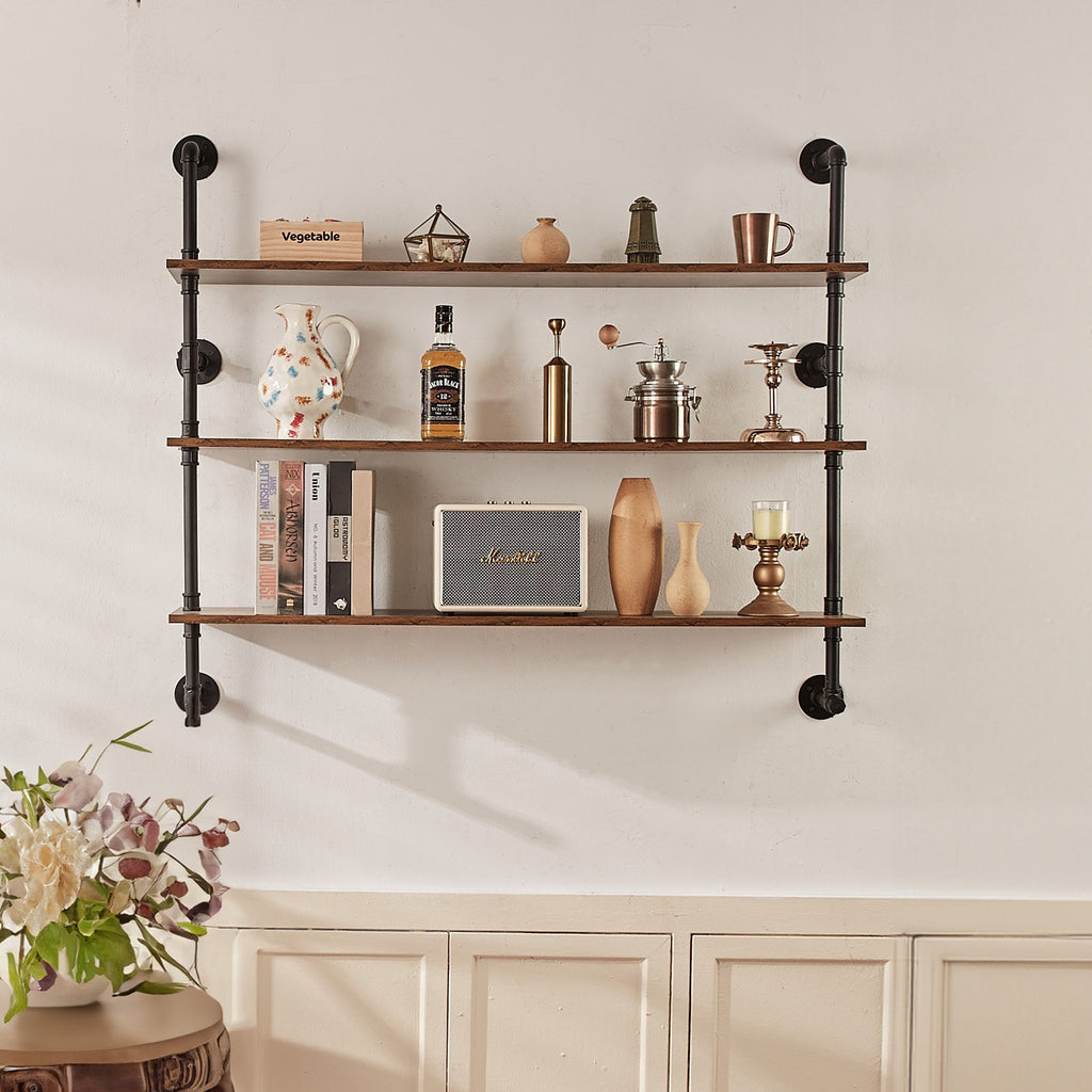 Sieninė industrinio stiliaus lentyna VEVOR WPSR-XM012, 122 cm ilgio