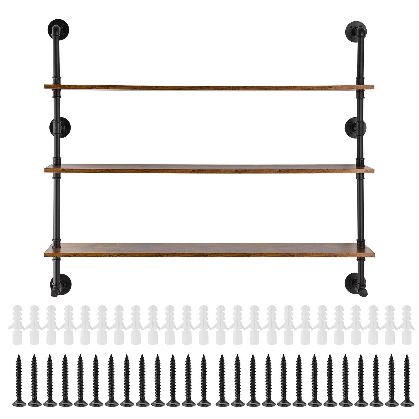Sieninė industrinio stiliaus lentyna VEVOR WPSR-XM012, 122 cm ilgio