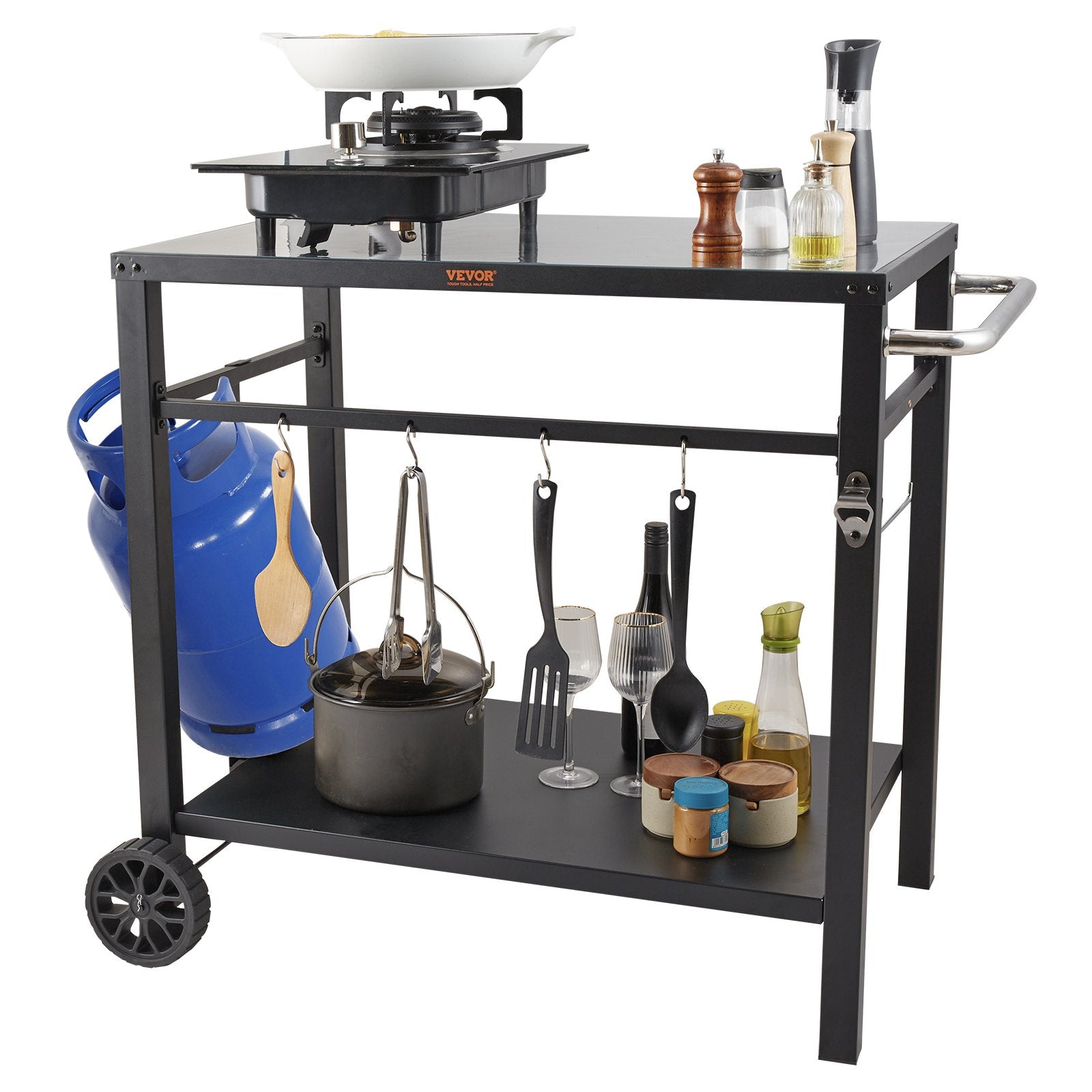 Lauko kepsninės ir maisto ruošimo stalas VEVOR TB0110001, 850x550 mm stalviršis
