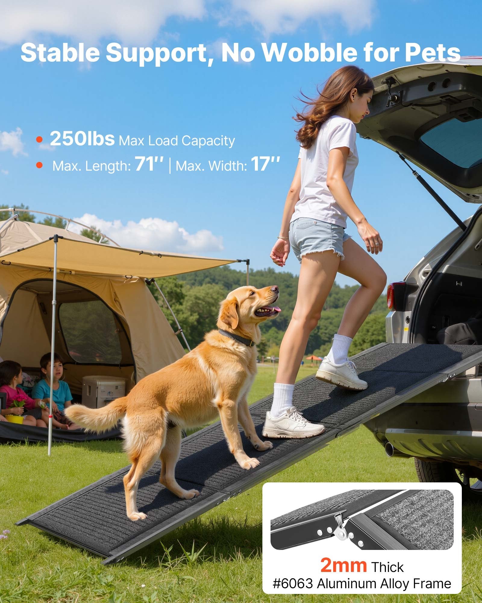 Šunų rampa automobiliui VEVOR 160*44, iki 113 kg