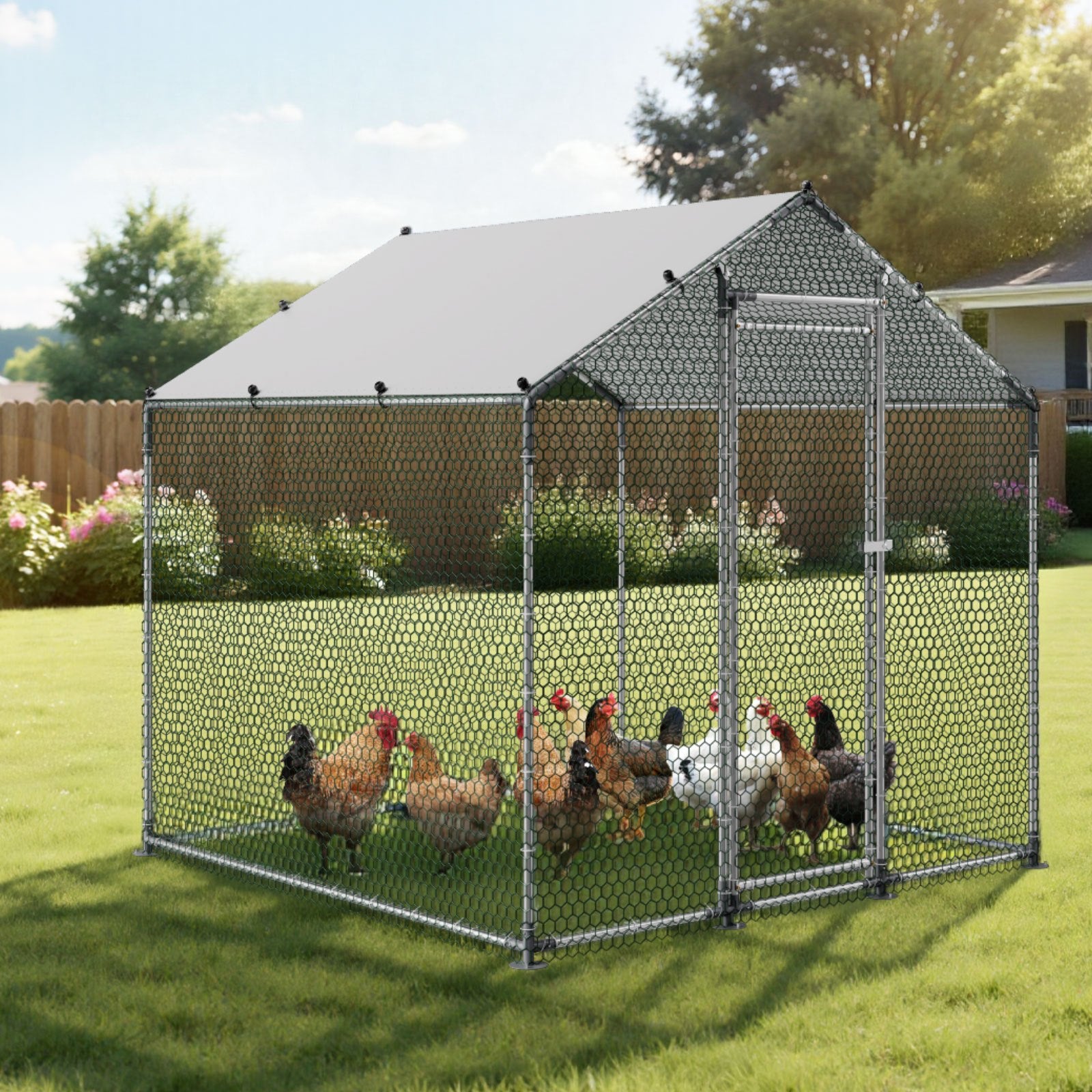 Metalinis vištidės aptvaras VEVOR JD222, 2x2x2 m