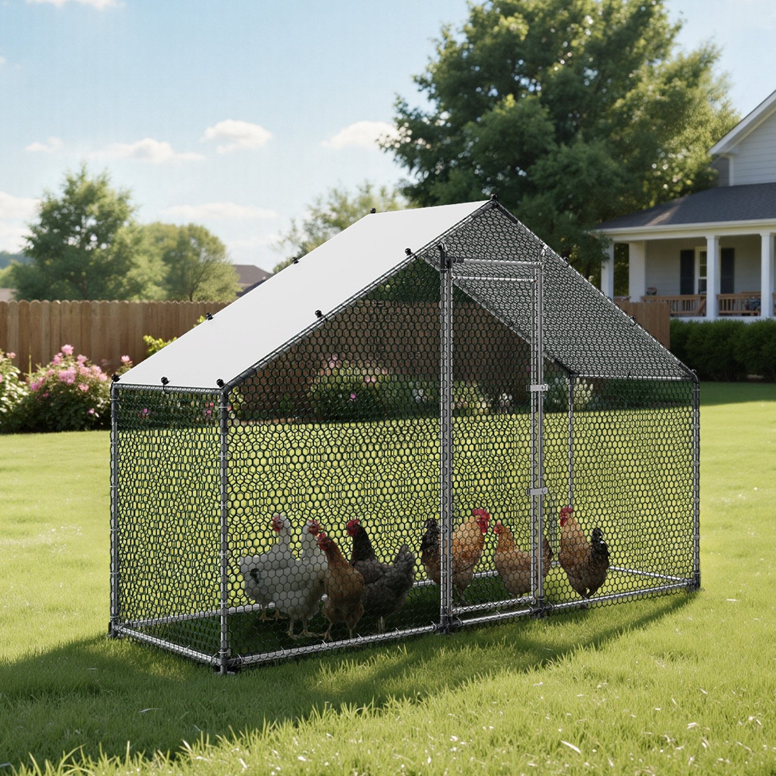 Metalinis vištidės aptvaras VEVOR CRC0301, 3 x 1 x 2 m